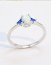 Contrast 925 Sterling Silver Opal Ring