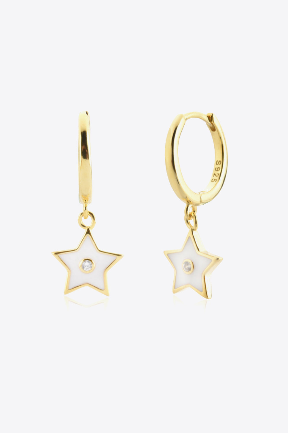 Zircon 925 Sterling Silver Star Drop Earrings