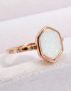 Opal Hexagon 925 Sterling Silver Ring