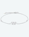 V To Z Zircon 925 Sterling Silver Bracelet