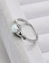 925 Sterling Silver Heart Opal Ring