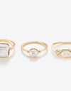 Pearl 18K Gold-Plated Ring Set