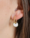 Copper White Mother-Of-Pearl Drop Earrings