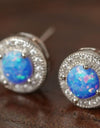 Opal 4-Prong Round Stud Earrings