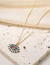 Evil Eye Pendant Gold Plated Chain Necklace