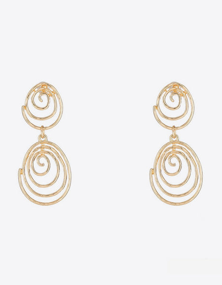 18K Gold-Plated Alloy Spiral Earrings