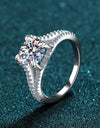 Stylish Moissanite Sterling Silver Ring