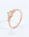 Natural Moonstone and Zircon 18K Rose Gold-Plated Ring