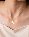 Cutout Rectangle Pendant Necklace