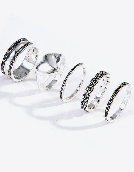 Zinc Alloy Five-Piece Ring Set