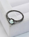 925 Sterling Silver Round Opal Ring