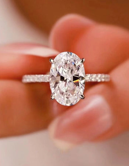 Platinum-Plated Side Stone 2 Carat Moissanite Ring