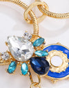 5-Piece Wholesale 18K Gold-Plated Rhinestone Evil Eye Pendant Necklace