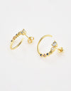 18K Gold-Plated 925 Sterling Silver C-Hoop Earrings