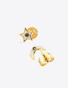 Star and Moon Zircon Mismatched Earrings