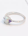 Contrast 925 Sterling Silver Opal Ring