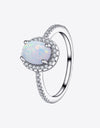 Opal 925 Sterling Silver Halo Ring