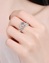 925 Sterling Silver Rose-Shaped Moissanite Ring