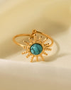 Natural Stone Sun Shape Open Ring