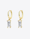 Retro 925 Sterling Silver Cubic Zirconia Drop Earrings