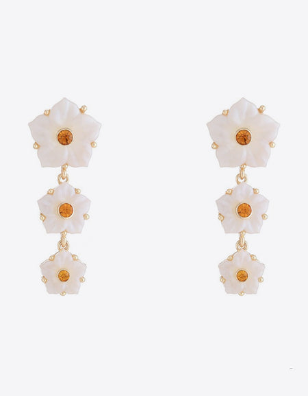 Contrast Resin Flower Earrings