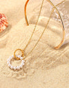 Pearl Hoop Link Pendant Necklace