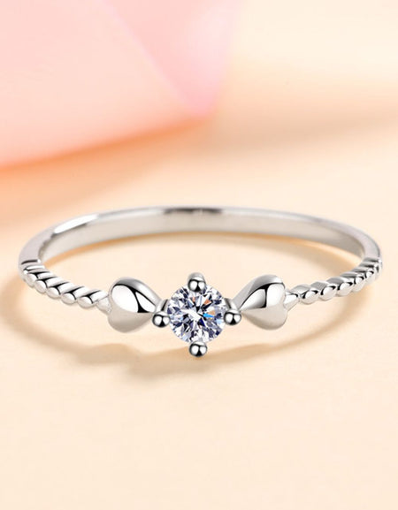 Moissanite Heart 925 Sterling Silver Ring