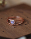 Moonstone Heart 925 Sterling Silver Ring