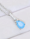 Teardrop Turquoise 4-Prong Pendant Necklace