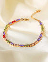 18K Gold Plated Multicolored Cubic Zirconia Bracelet