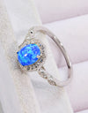 Opal and Zircon 925 Sterling Silver Ring