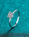 925 Sterling Silver Heart-Shaped Moissanite Solitaire Ring