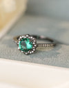 Paraiba Blue Zircon Flower Shape Ring