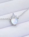 925 Sterling Silver Moonstone Heart Pendant Necklace