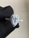 2 Carat Moissanite Teardrop Cluster Ring