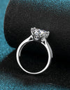 3 Carat Moissanite Rhodium-Plated Side Stone Ring