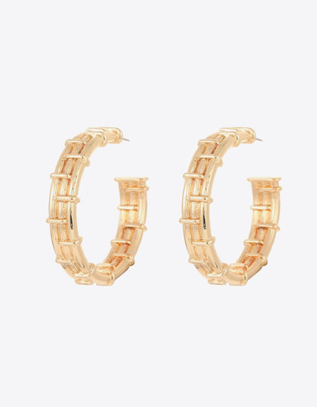 18K Gold-Plated Alloy C-Hoop Earrings