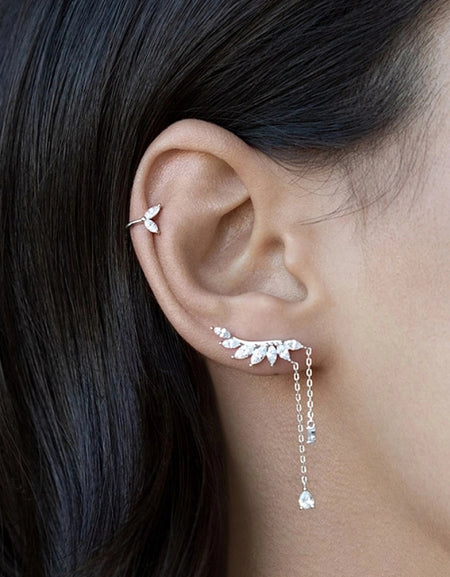 Platinum-Plated Crawl Earrings