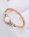 Opal Contrast Platinum-Plated Ring