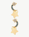 Lasting Wish Inlaid Rhinestone Star and Moon Drop Earrings