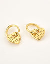 Zircon Heart Drop Huggie Earrings