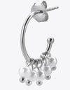 Pearl 925 Sterling Silver C-Hoop Earrings