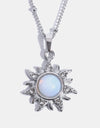 Opal Sun Pendant Stainless Steel Necklace