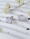 High Quality Natural Moonstone 925 Sterling Silver Stud Earrings