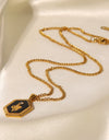 18K Gold Plated Snake Geometric Pendant Necklace