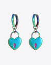 Multicolored Heart Drop Earrings