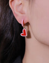 5-Pair Wholesale Contrast Heart-Shaped Drop Earrings