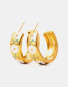 Stainless Steel 18K Gold Plated Ring Shape C-Hoop Earrings