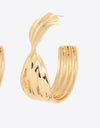 Twisted C-Hoop Alloy Earrings