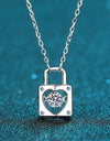 Moissanite Lock Pendant Necklace